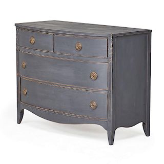 SHERATON BOW-FRONT CHEST OF DRAWERS