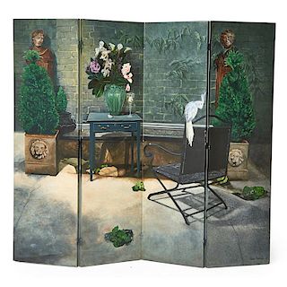 STYLE OF FORNASETTI FOUR-PANEL SCREEN