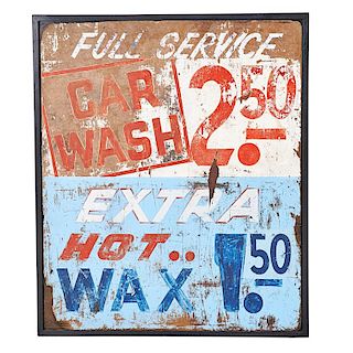 PAINTED WOOD CAR WASH SIGN