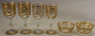 (6) Assorted Gilt/Glass Goblets, Bowls