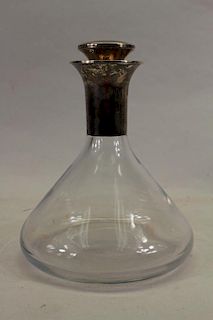 Signed, Sterling Silver/Glass Decanter
