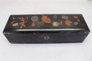 Asian Style, Black Lacquered Jewelry Box