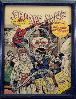 1974 Spider Man Drawing w/ Comic Book