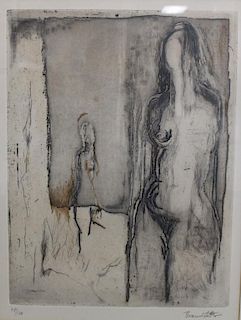 Signed, 20th C. Abstract Figural Lithograph
