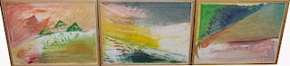 Chidsey, (3) Signed Abstract Watercolors/Poems