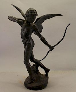 Mixed Metal Cupid Sculpture, Signed