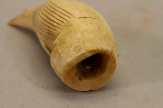 Scrimshaw Carved Whale's Tooth Penguin