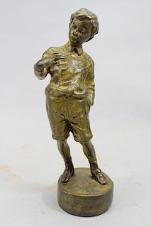 Antique Bronze Boy Figure