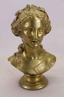 19th C. French Bronze Bust of a Woman