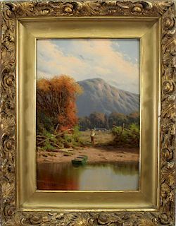 "On the Delaware River" William Bruce (1861-1911)