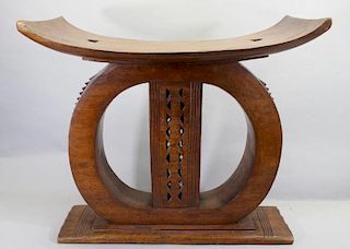 Crescent Shaped African Throne Chair