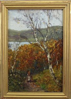 Early 20th C. Impressionist Landscape w/ Figure