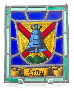 A German Leaded Stained Glass Panel