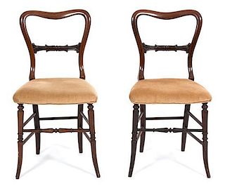 A Pair of Louis Phillipe Walnut Side Chairs
