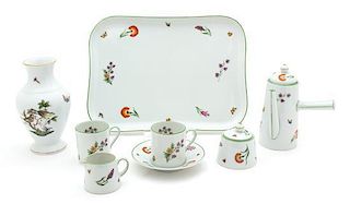 A Limoges for Tiffany & Co. Eight Piece Breakfast Set Length of tray 12 inches.