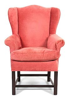 A George II Style Mahogany Wing Chair