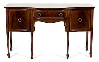 A George III Style Mahogany Sideboard Height 35 3/4 x width 60 x depth 24 inches.