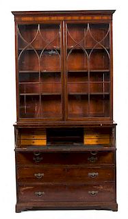 A Regency Style Mahogany Secretary Bookcase