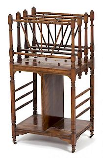 A Regency Mahogany Tall Canterbury Stand Height 33 3/4 x width 17 1/2 x depth 13 1/4 inches.