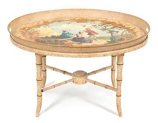 A Regency Style Painted Tole Tray Top Table