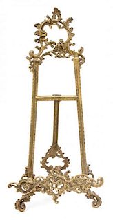 A Victorian Brass Table Top Easel Height 22 inches.