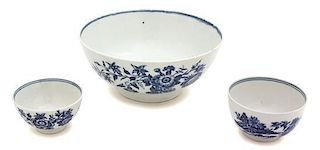 A Group of Three Worcester Porcelain Bowls