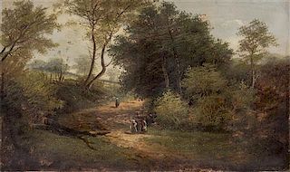 J. Morris, (British, 19th Century), Children on Country Lane