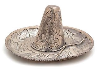 A Mexican Silver Sombrero-Form Dish
