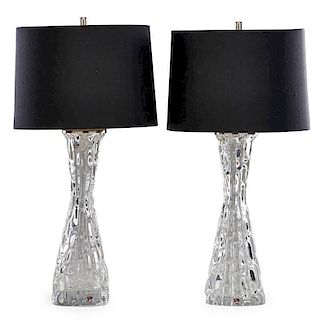 CARL FAGERLUND; ORREFORS Pair of table lamps