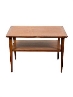 A Danish Teak Side Table Height 20 x width 30 x depth 19 inches.