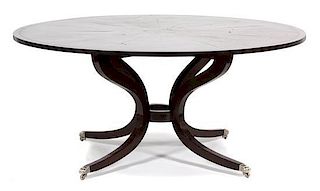 A Dessin Fournir Co. Sutcliffe Center Table Height 29 1/2 x diameter 65 inches.