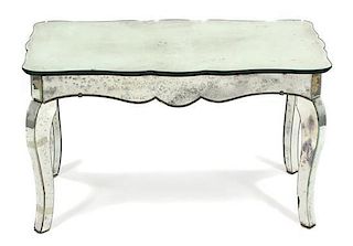 A Mirrored Coffee Table Height 18 1/2 x width 31 1/2 x depth 17 3/4 inches.