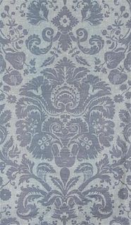 Eight Panels of Thibaut Fabric Drapes Length 114 inches.