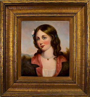 19th C. Portrait of a Young Woman, American School
