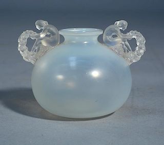 R. Lalique " Bouchardon" opalescent glass vase