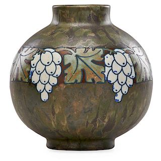 CHARLES CATTEAU; BOCH FRERES Gres Keramis vase
