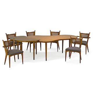 EDMUND SPENCE Dining table and six chairs