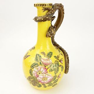 19th Century Royal Worcester Lizard Handle Ewer.