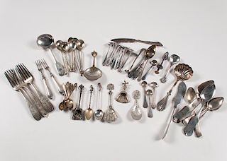 Coin and 800 Silver Flatware, Plus
