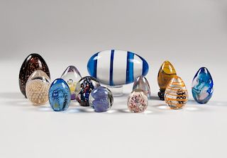 Art Glass Eggs and Paperweights