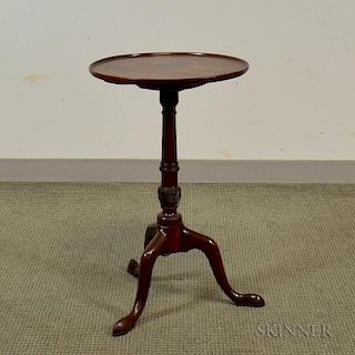 Chippendale Carved Mahogany Tilt-top Candlestand, (imperfections), ht. 28, dia. 17 in.