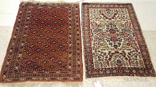 Turkoman Rug and a Hamadan Rug, 4 ft. 2 in. x 3 ft. and 4 ft. 2 in. x 2 ft. 8 in.
