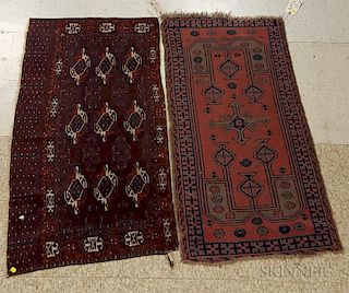 Yomud Chuval and a Sparta Turkish Scatter Rug, 2 ft. 4 in. x 4 ft. 3 in. and 4 ft. 5 in. x 2 ft. 3 in.
