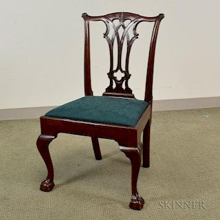 Chippendale Carved Mahogany Side Chair, 18th century, ht. 37 3/4, seat ht. 18 1/2 in.