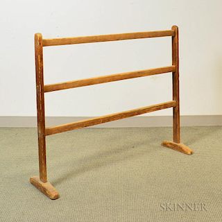 Pine Trestle-base Quilt Rack, 19th century, ht. 37 1/2, wd. 44 1/2, dp. 12 in.