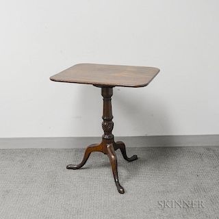 Chippendale Walnut Tilt-top Tea Table, (imperfections), ht. 28 1/4, wd. 24 3/4, dp. 21 1/2 in.