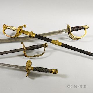 Four Military Swords, two reproduction.