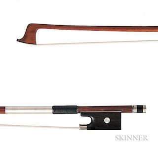 French Nickel-mounted Violin Bow, Victor Fetique, c. 1915