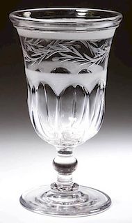 PATTERN-MOLDED AND ENGRAVED VASE OR CELERY GLASS