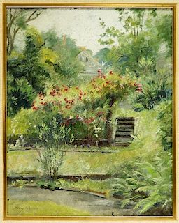 Stacy Tolman O/C Impressionist Garden Landscape